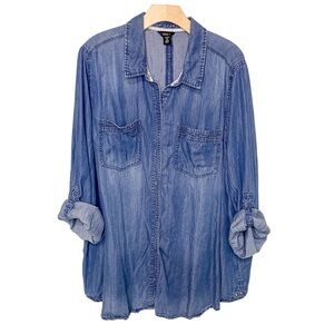 INTRO. Chambray Shirt, Size 3X